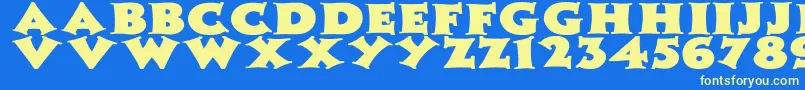 Police ZaleskiWdBold – polices jaunes sur fond bleu
