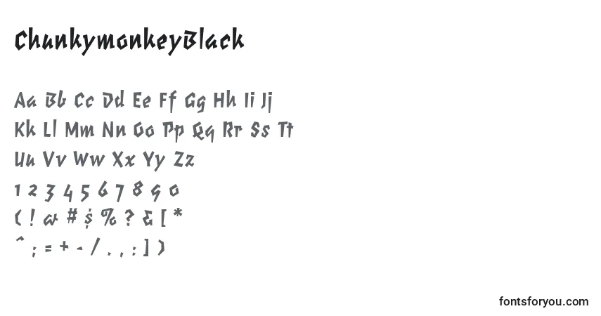 A fonte ChunkymonkeyBlack – alfabeto, números, caracteres especiais