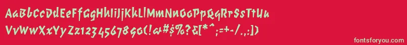 フォントChunkymonkeyBlack – 赤い背景に緑の文字