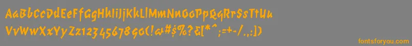 フォントChunkymonkeyBlack – オレンジの文字は灰色の背景にあります。