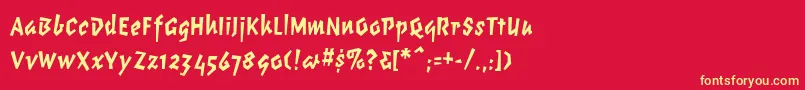 ChunkymonkeyBlack-Schriftart – Gelbe Schriften auf rotem Hintergrund