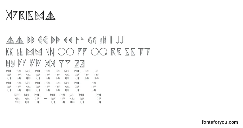 Czcionka XPrisma – alfabet, cyfry, specjalne znaki