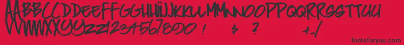 Peak Font – Black Fonts on Red Background