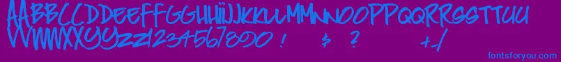 Peak-fontti – siniset fontit violetilla taustalla