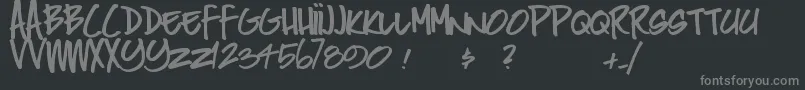 フォントPeak – 黒い背景に灰色の文字