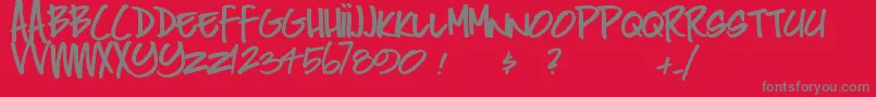 Peak Font – Gray Fonts on Red Background