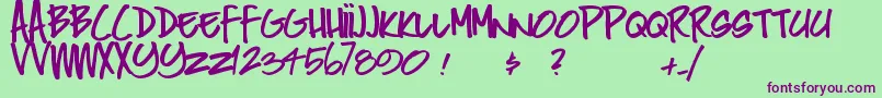 Peak Font – Purple Fonts on Green Background