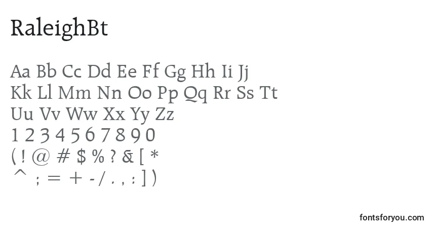 Fuente RaleighBt - alfabeto, números, caracteres especiales