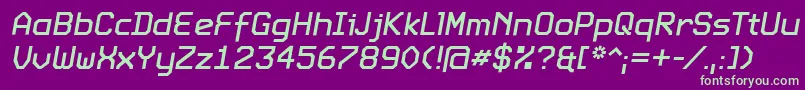 Czcionka ExpoItalic – zielone czcionki na fioletowym tle