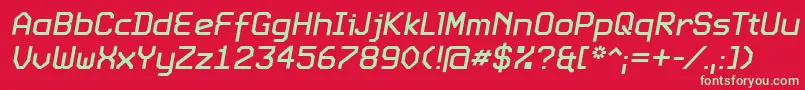 ExpoItalic-Schriftart – Grüne Schriften auf rotem Hintergrund