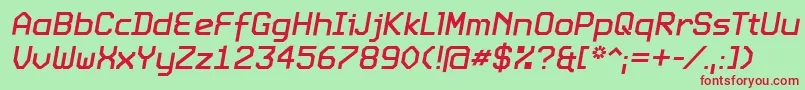 ExpoItalic-Schriftart – Rote Schriften auf grünem Hintergrund