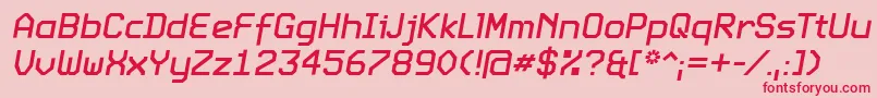 Fonte ExpoItalic – fontes vermelhas em um fundo rosa