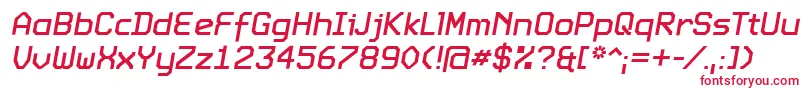 Czcionka ExpoItalic – czerwone czcionki