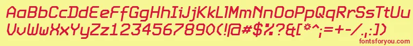 ExpoItalic Font – Red Fonts on Yellow Background