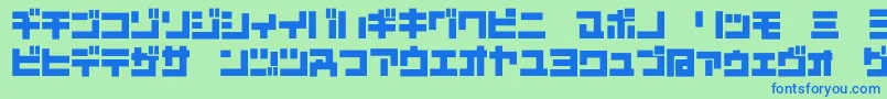 D3mouldismk Font – Blue Fonts on Green Background