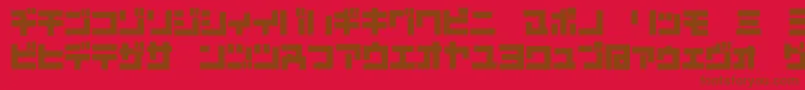 フォントD3mouldismk – 赤い背景に茶色の文字