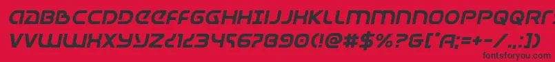 Universaljackital-Schriftart – Schwarze Schriften auf rotem Hintergrund