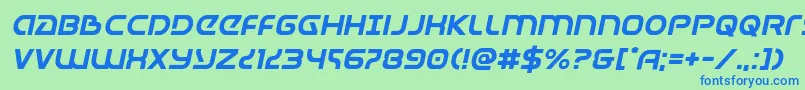 Universaljackital Font – Blue Fonts on Green Background