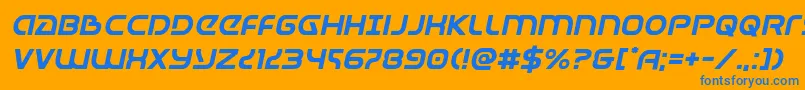 Universaljackital Font – Blue Fonts on Orange Background