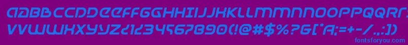 Universaljackital Font – Blue Fonts on Purple Background