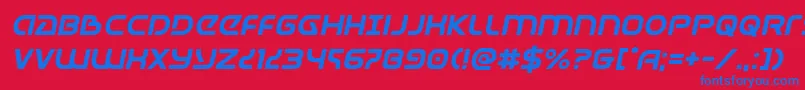 Universaljackital Font – Blue Fonts on Red Background