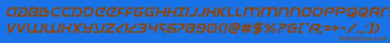 Universaljackital Font – Brown Fonts on Blue Background