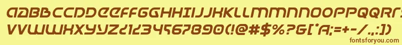 Universaljackital Font – Brown Fonts on Yellow Background