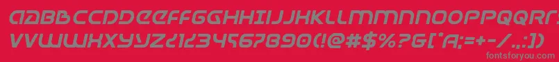 フォントUniversaljackital – 赤い背景に灰色の文字