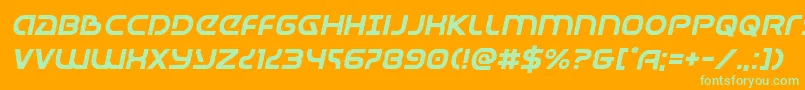 Universaljackital Font – Green Fonts on Orange Background
