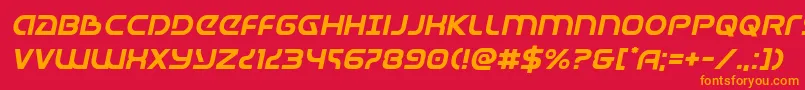 Universaljackital Font – Orange Fonts on Red Background