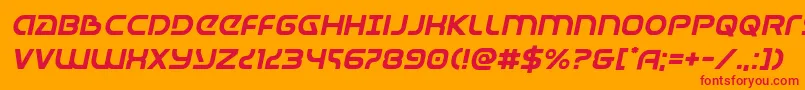 フォントUniversaljackital – オレンジの背景に赤い文字
