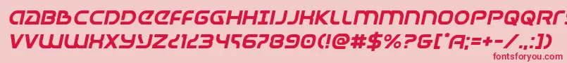 フォントUniversaljackital – ピンクの背景に赤い文字