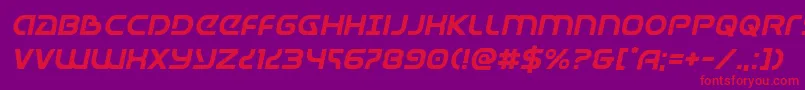 Universaljackital Font – Red Fonts on Purple Background