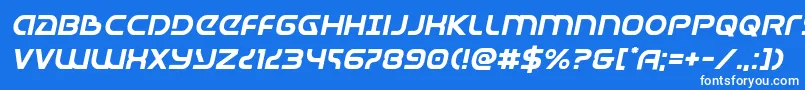Universaljackital Font – White Fonts on Blue Background