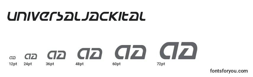 Universaljackital Font Sizes