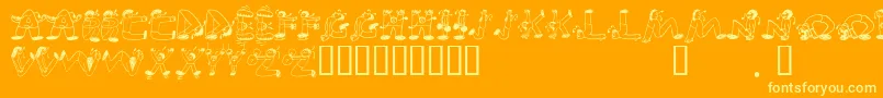 Edbsi-Schriftart – Gelbe Schriften auf orangefarbenem Hintergrund