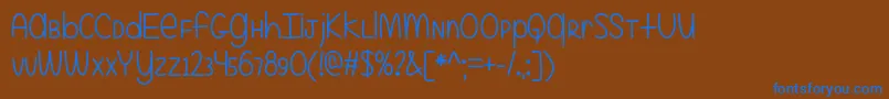 EvenMoreMixedUpOtf Font – Blue Fonts on Brown Background