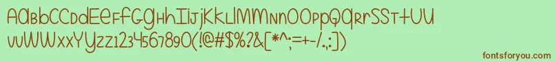 Шрифт EvenMoreMixedUpOtf – коричневые шрифты на зелёном фоне