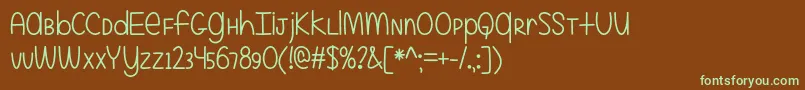 Шрифт EvenMoreMixedUpOtf – зелёные шрифты на коричневом фоне