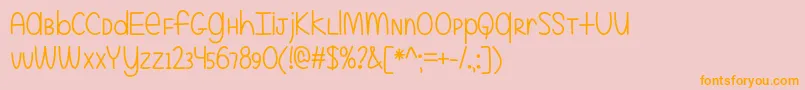 EvenMoreMixedUpOtf-Schriftart – Orangefarbene Schriften auf rosa Hintergrund