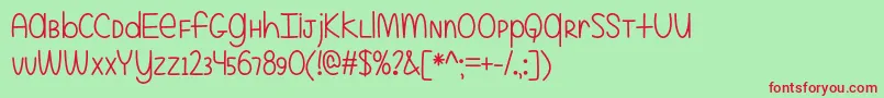 EvenMoreMixedUpOtf Font – Red Fonts on Green Background
