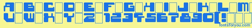 StarWavesBlack Font – Blue Fonts on Yellow Background