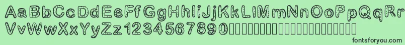 フォントGaellenumber2 – 緑の背景に黒い文字