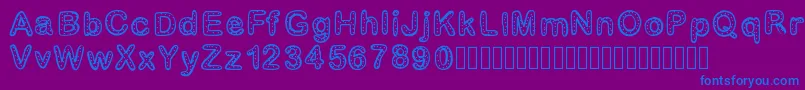 Czcionka Gaellenumber2 – niebieskie czcionki na fioletowym tle