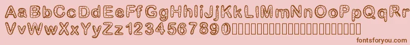 Gaellenumber2 Font – Brown Fonts on Pink Background