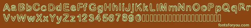 Gaellenumber2 Font – Green Fonts on Brown Background