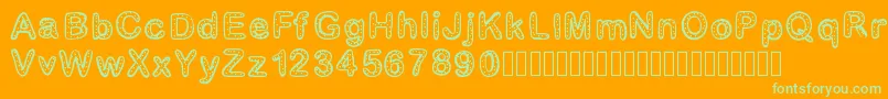 Gaellenumber2 Font – Green Fonts on Orange Background