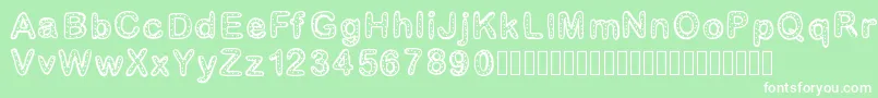 Gaellenumber2 Font – White Fonts on Green Background