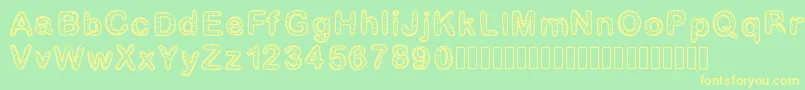 Gaellenumber2 Font – Yellow Fonts on Green Background
