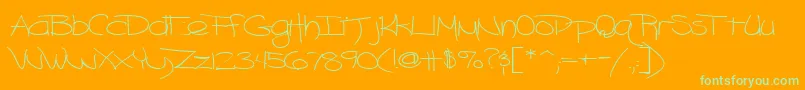 Czcionka Blazingheat9RegularTtext – zielone czcionki na pomarańczowym tle